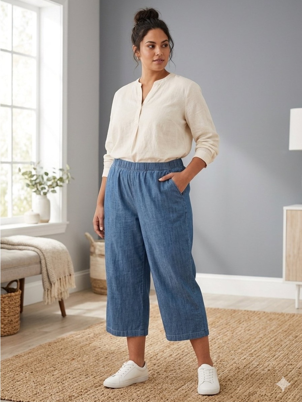 Croft & Barrow Chambray Crop Jeans Size XL